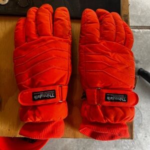 3M Thinsulate Orange Gloves, ski, snowboard, snow, winter